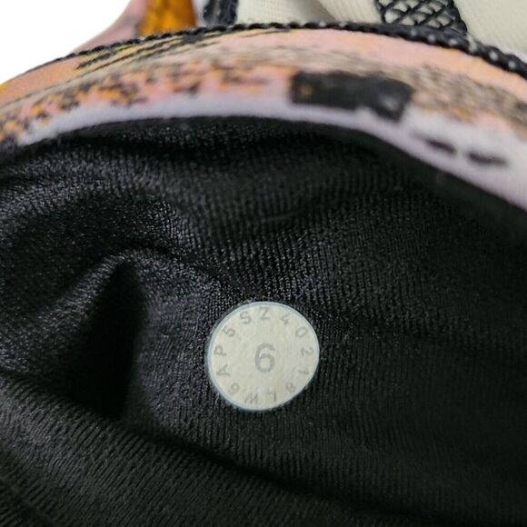 Lululemon Leggings Womens 6 Sun Runner 17" Inversion Black Stripe Mesh Crop - Picture 3 of 10